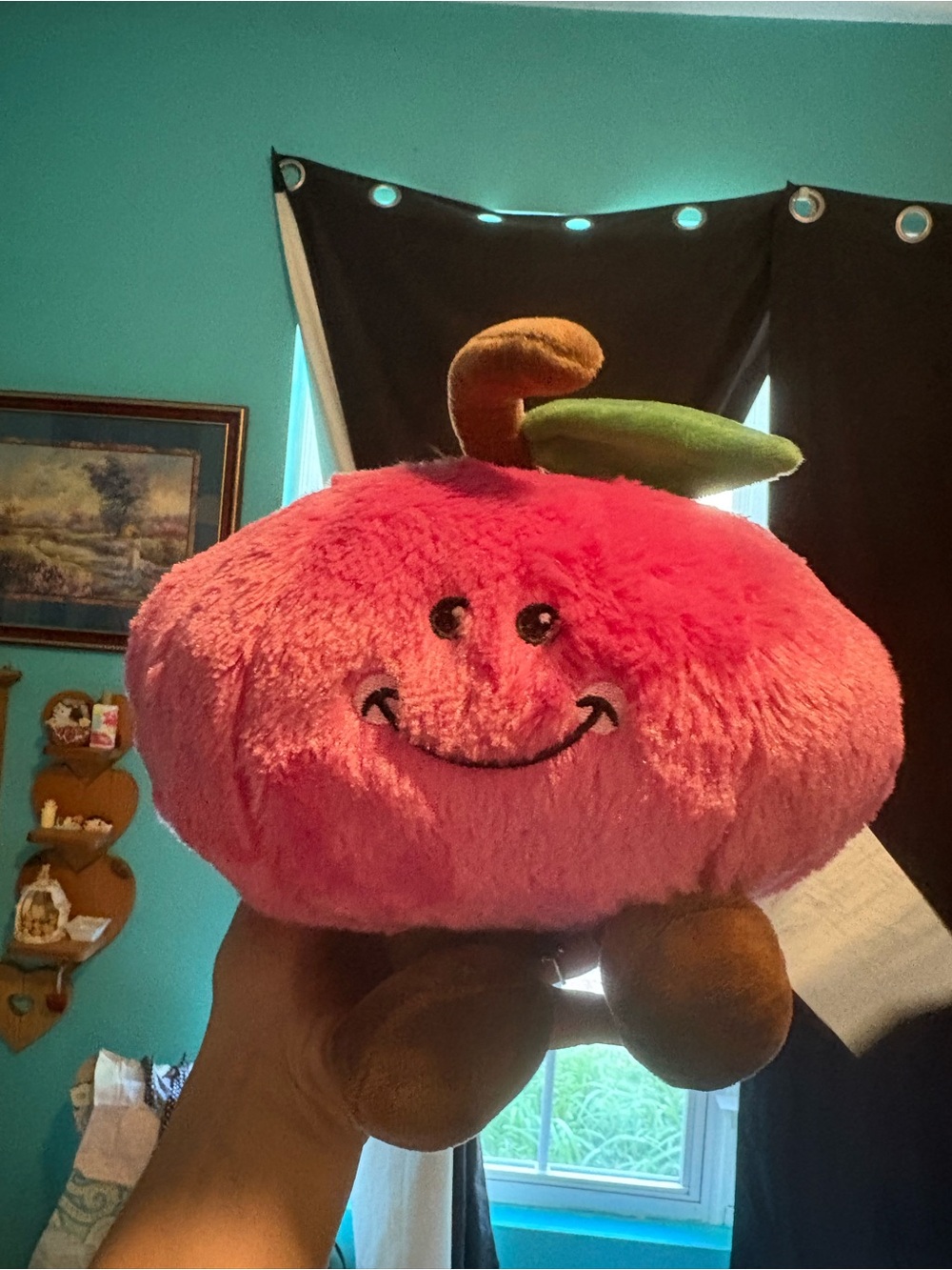 Coquette Soft Round Pink Apple Plushie w/ Legs and Happy Face🍎🥹